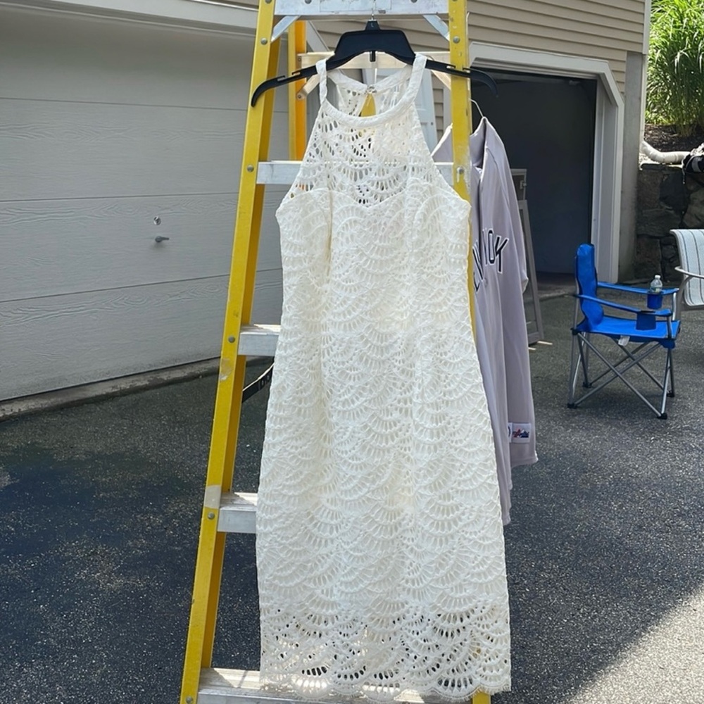 Lilly Pulitzer White Tiered Ruffled Midi Dress